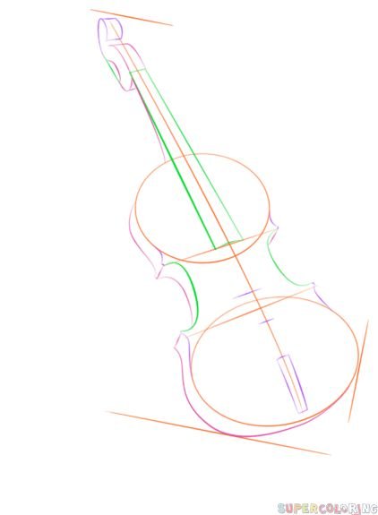 Поэтапное рисование скрипки