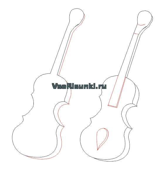 Нарисовать скрипку поэтапно