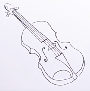 Скрипка рисунок карандашом для детей поэтапно