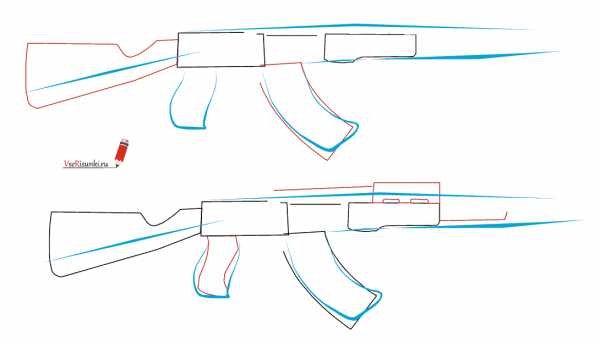 Как нарисовать АК 47