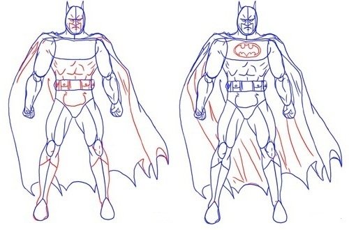 Нарисовать Бэтмена карандашом поэтапно