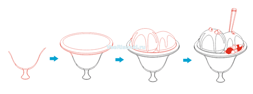 Поэтапные рисунки карандашом еда