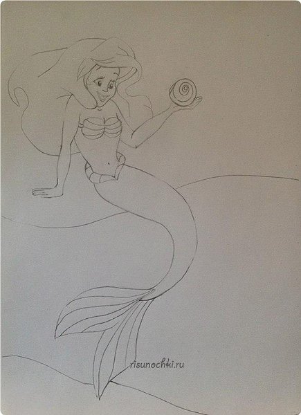 Ариэль поэтапное рисование
