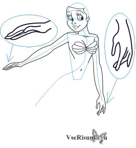 Ариэль рисунок поэтапно