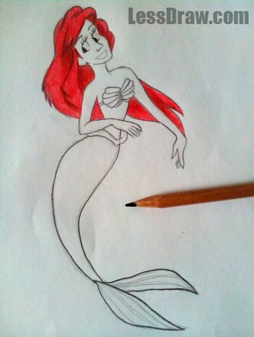 Нарисовать русалочку Ариэль поэтапно