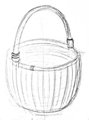 Корзина нарисовать карандашом поэтапно