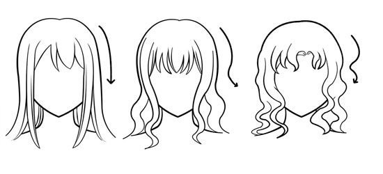 Контур аниме прически