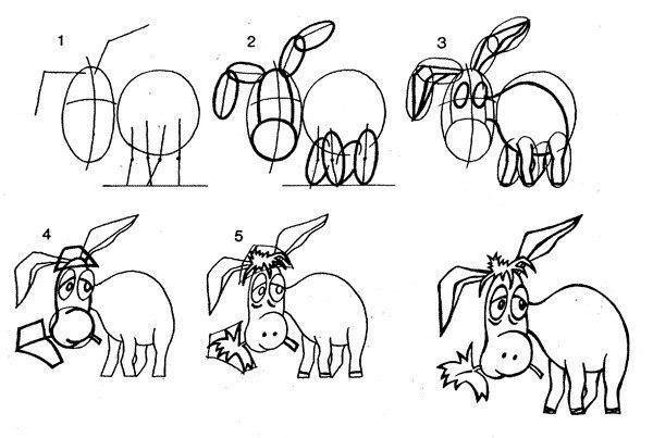 Рисование ослика