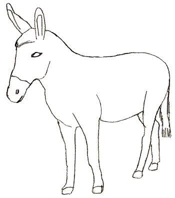 Ишак рисунок карандашом