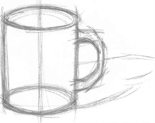 Рисование с натуры предметов цилиндрической формы.