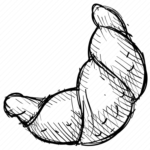 Круассан нарисованный мелом