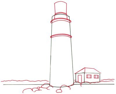 Маяк рисунок пошагово