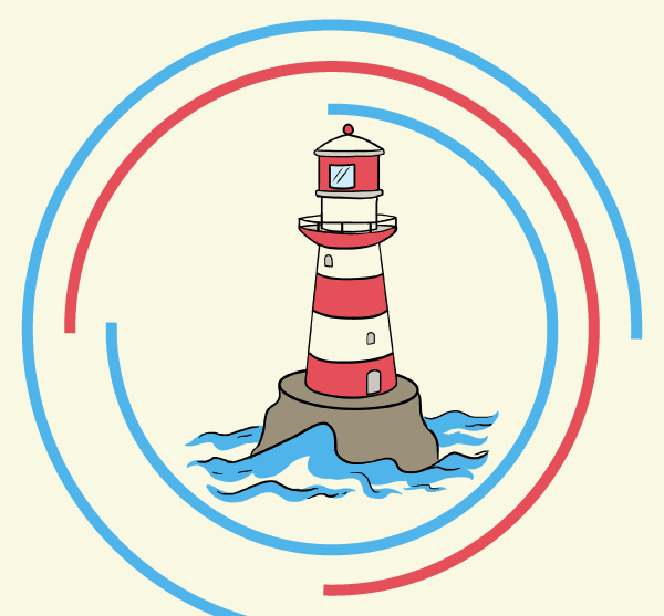 Как нарисовать Маяк в море