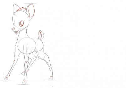 Рисунок оленя карандашом пошагово