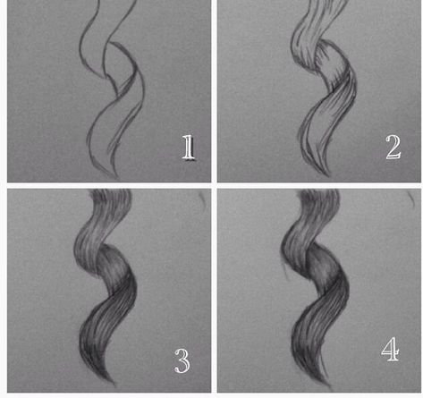 Поэтапное рисование волос карандашом