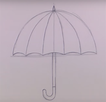 Зонт простым карандашом