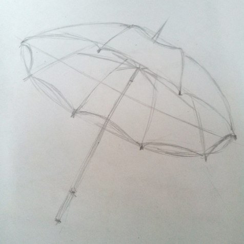 Рисование зонтик пошагово