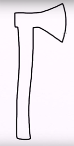 Поэтапное рисование топора