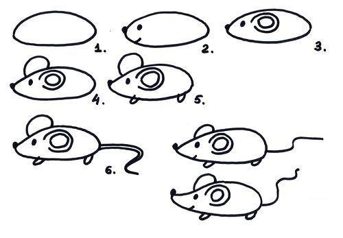Последовательность рисования мышки для детей старшей группы