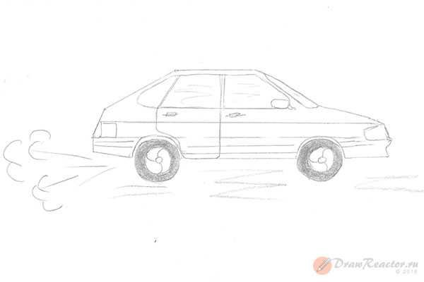 ВАЗ 2114 спереди рисунок легкий