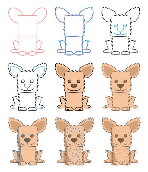 Рисунок чихуахуа карандашом для детей легко карандашом по этапам