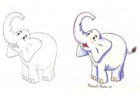 Рисование слона для детей