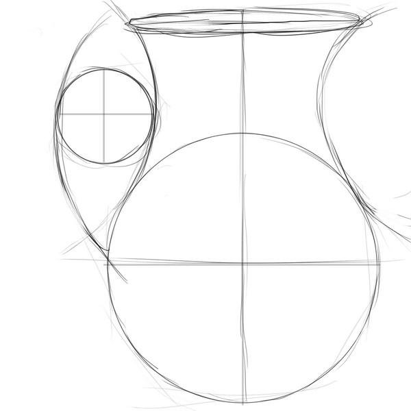 Поэтапное рисование кувшина