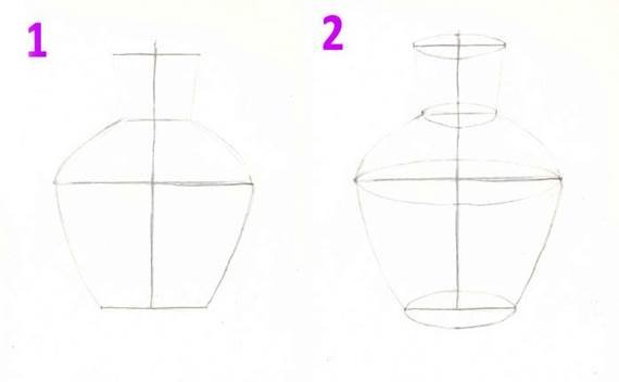 Этапное рисование кувшина