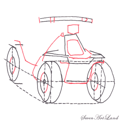 Поэтапное рисование квадроцикла