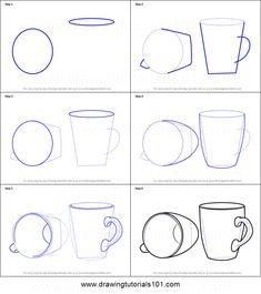 Поэтапное рисование кружки