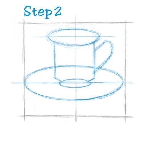 Поэтапное рисование чашки