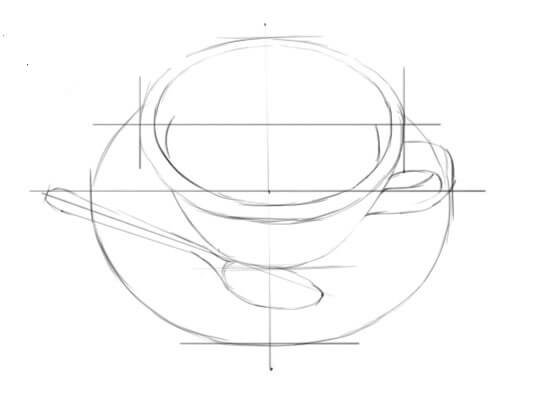 Чашка с блюдцем построение