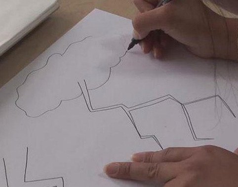 Молния рисунок поэтапно