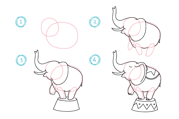 Цирк поэтапное рисование