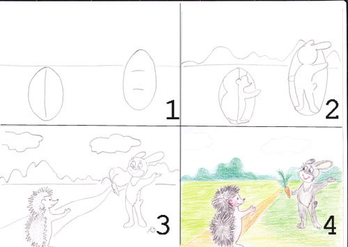 Поэтапное рисование сказки