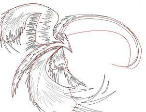 Феникс карандашом поэтапно