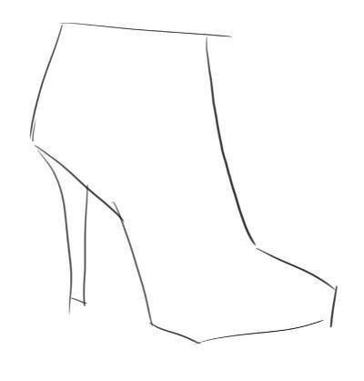 Рисунок туфля пошагово