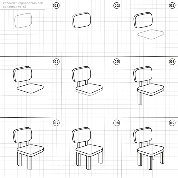 Поэтапное рисование стула