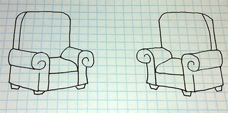 Поэтапное рисование кресла
