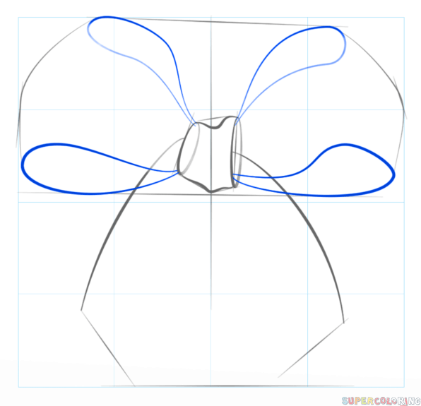 Бантик нарисовать пошагово