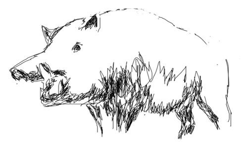 Кабан рисунок легкий