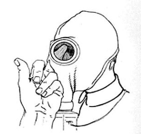 Человек в противогазе раскраска