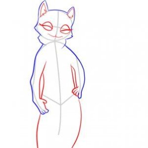 Кот на задних лапах рисунок карандашом