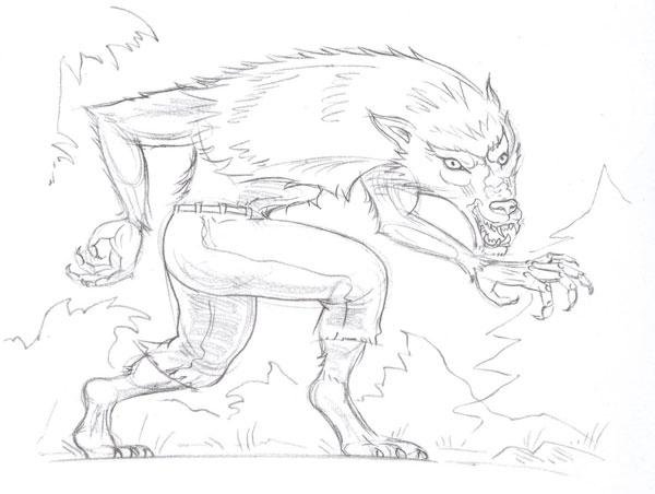 Поэтапное рисование оборотня