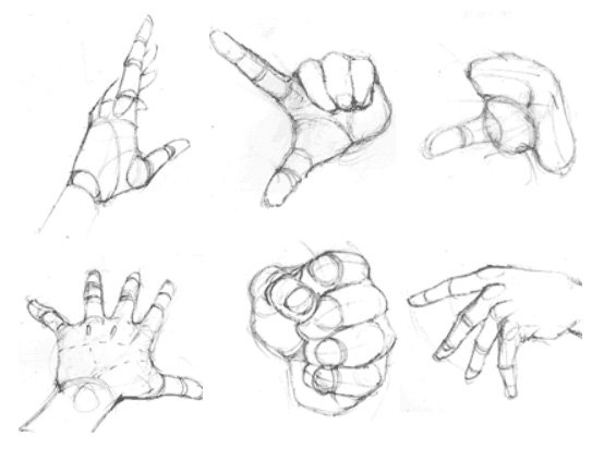 Рисование кулака сбоку