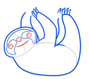 Ленивец рисунок для детей карандашом поэтапно