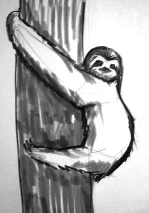 Ленивец рисунок пошагово