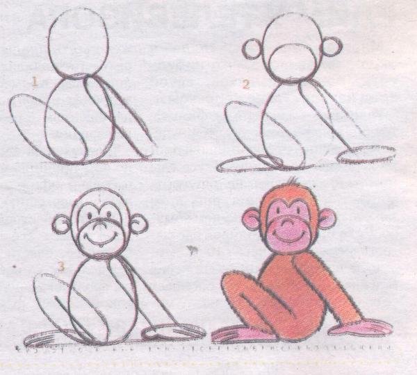 Нарисовать обезьяну легко