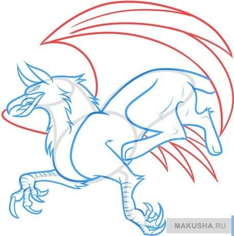 Поэтапное рисование грифона