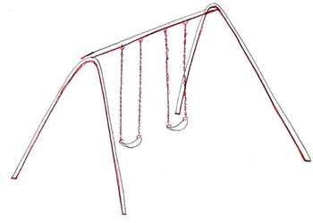 Качели карандашом пошагово